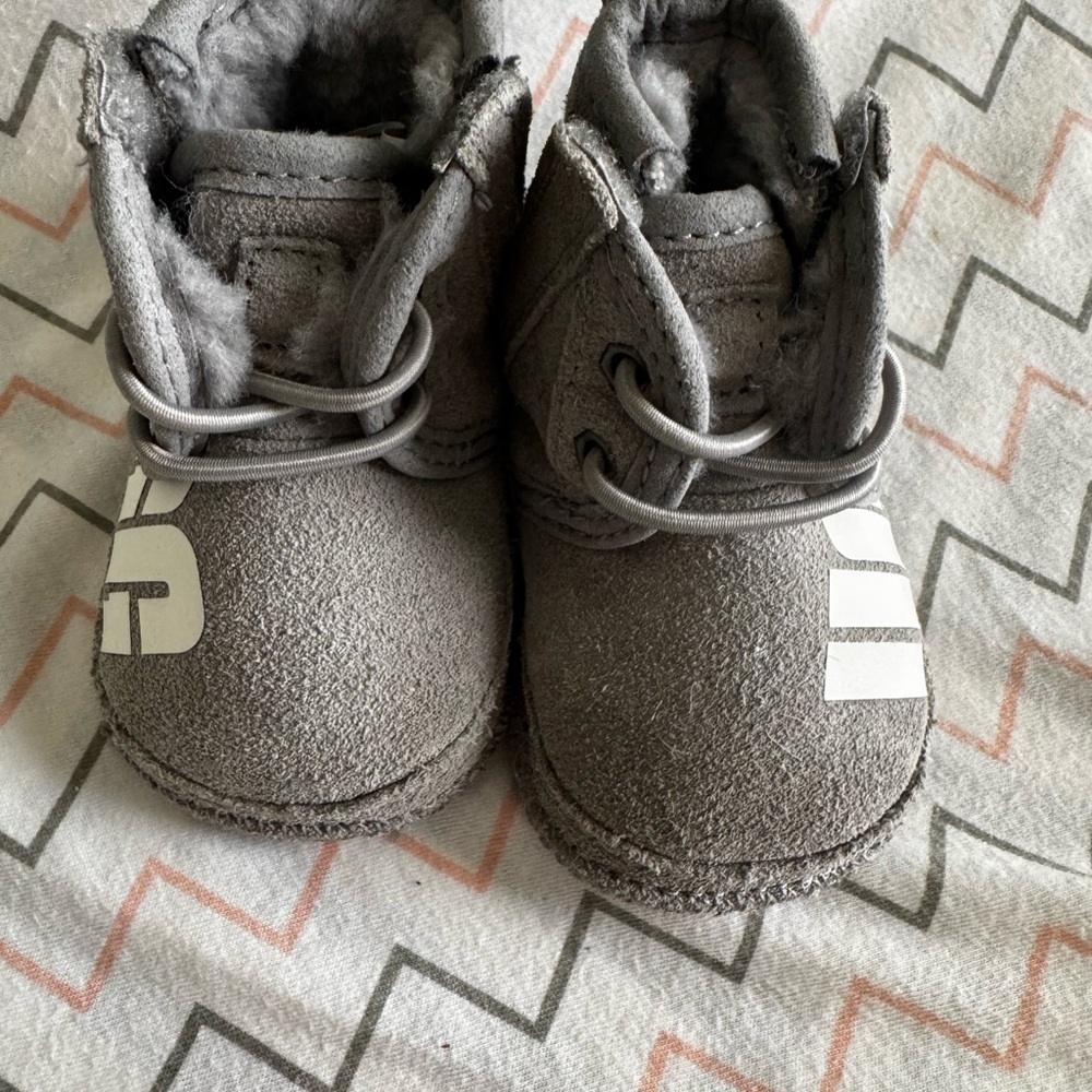 UGG Gray Baby Walker Shoes with Cozy Plush Lining